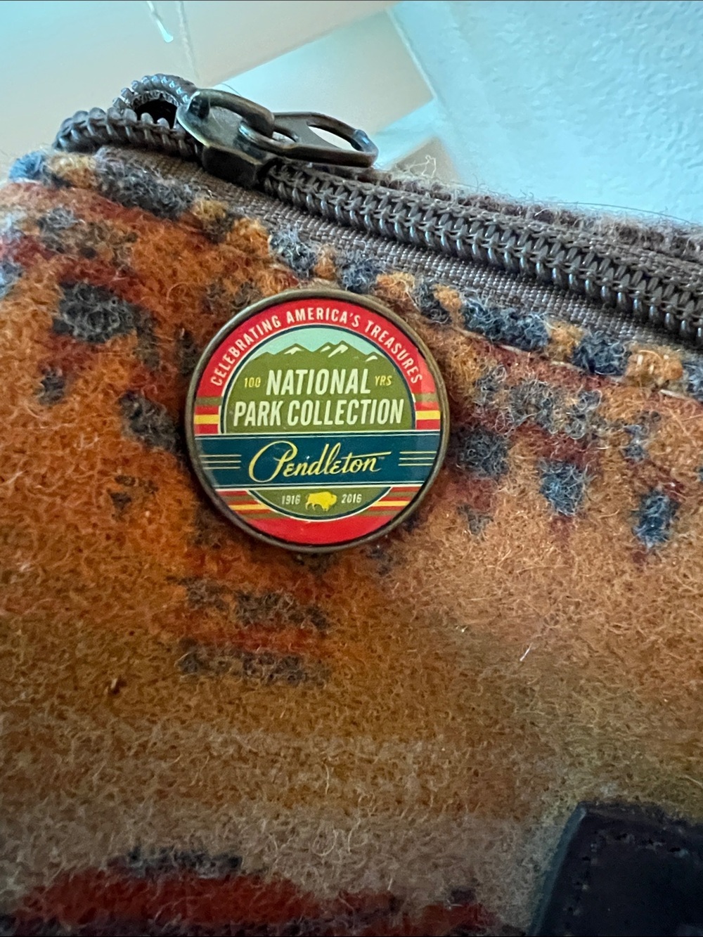 Pendleton Brown Multi Bison Wool Crossbody Bag - Picture 3 of 4